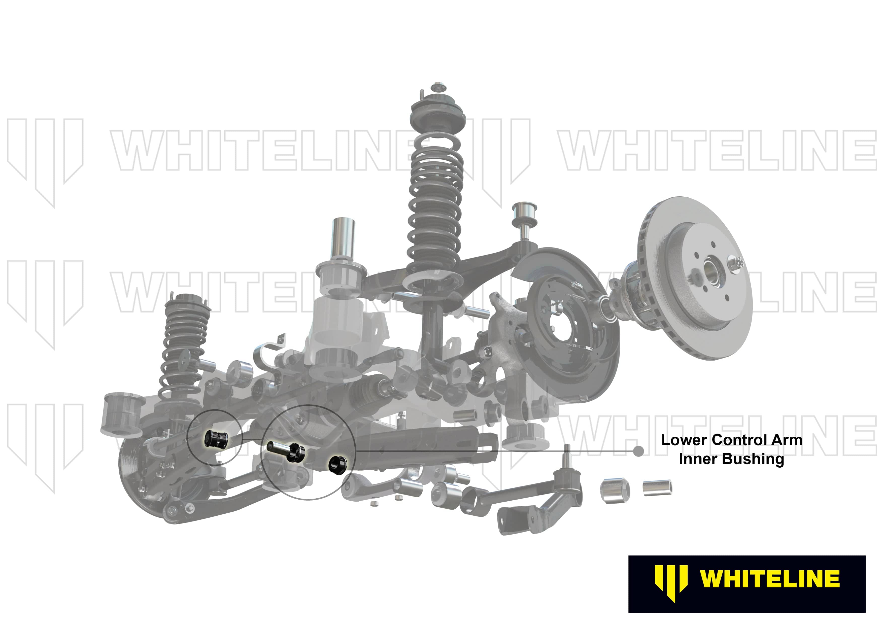 Whiteline 7 x 14 x 20 cm Rear Control Arm Lower - Inner Rear Bushing Kit to Suit Honda S2000 AP SR