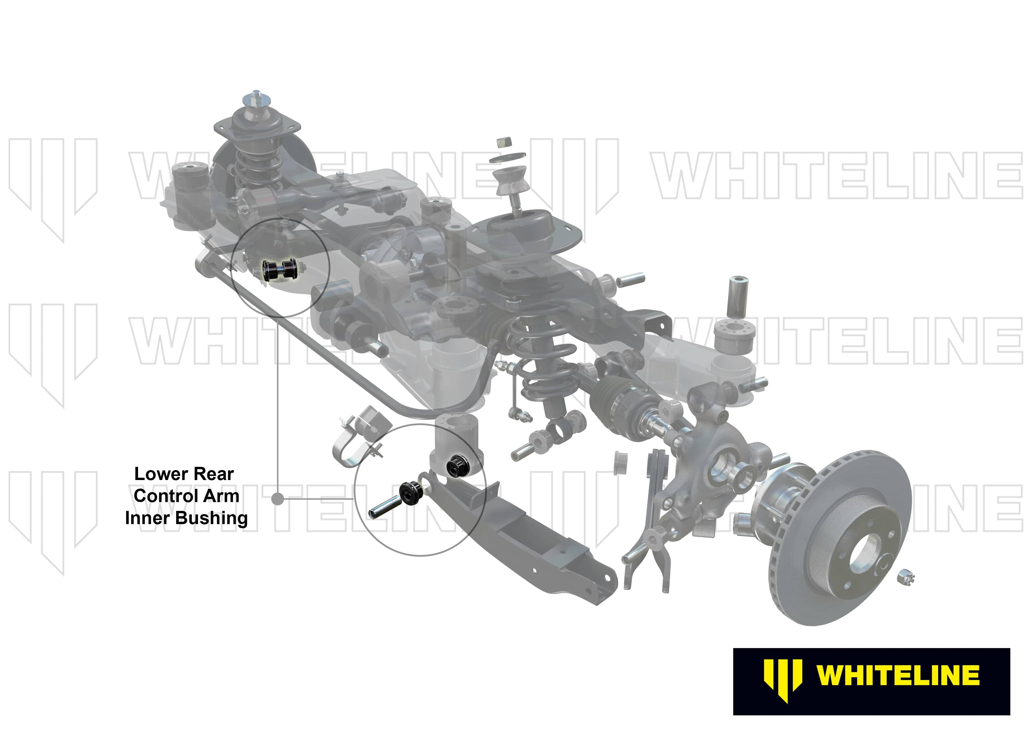 Whiteline 7 x 14 x 20 cm Rear Control Arm Lower Rear - Inner Bushing Kit to Suit Holden Commodore VE, VF and HSV SR