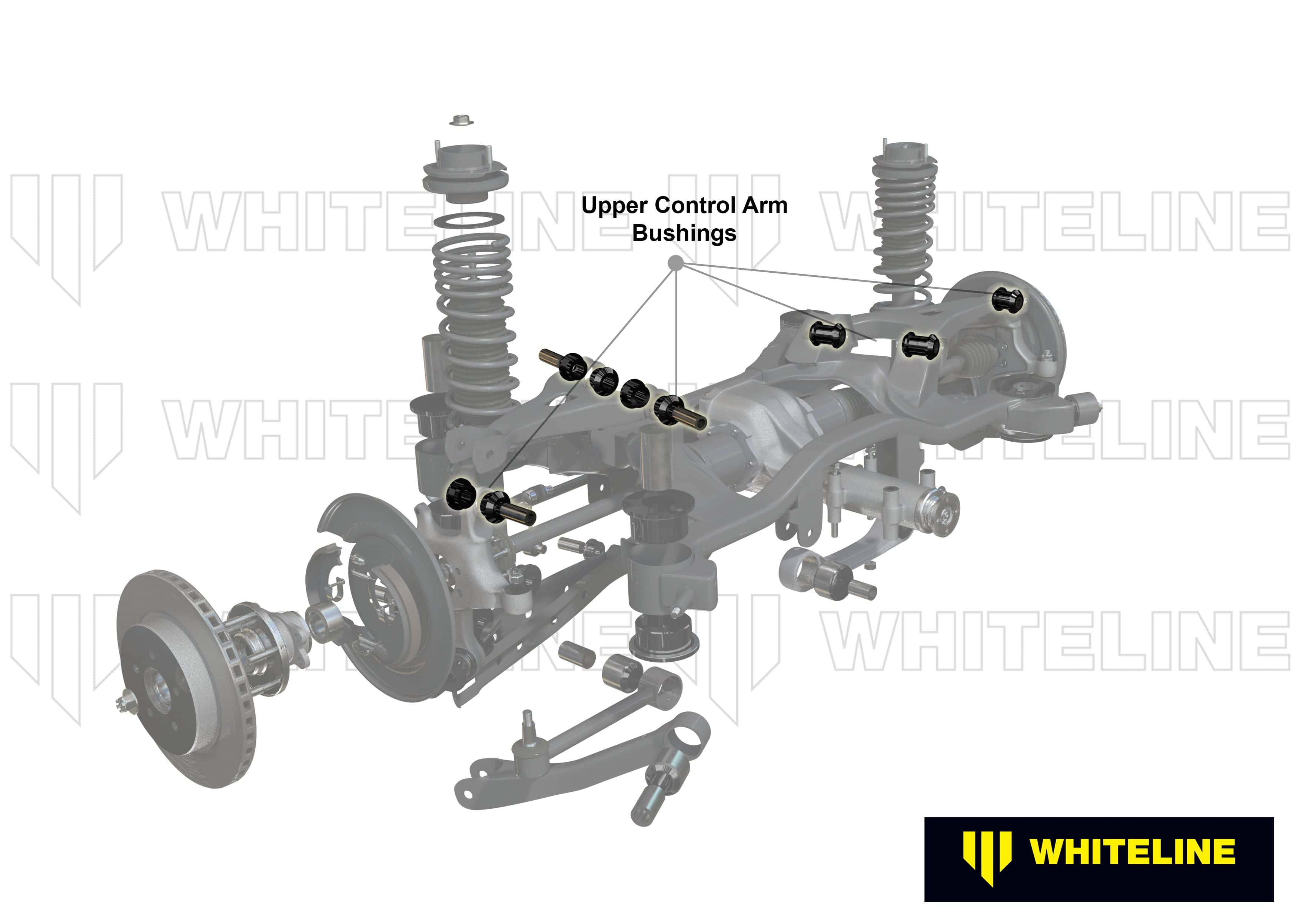 Whiteline 7 x 14 x 20 cm Rear Control Arm Upper - Bushing Kit to Suit Nissan Dualis, Juke, X-Trail and Renault Kangoo, Koleos SR