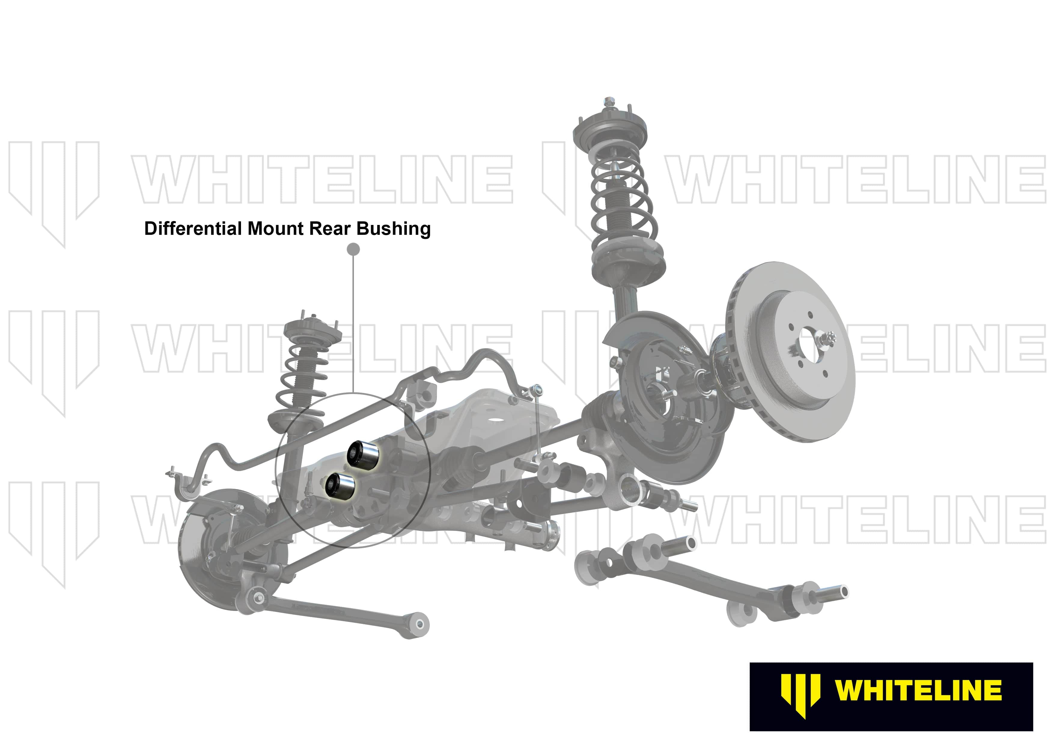 Whiteline 7 x 14 x 20 cm Rear Differential Mount - Rear Bushing Kit to Suit Mazda MX-5 NC and RX-8 FE SR