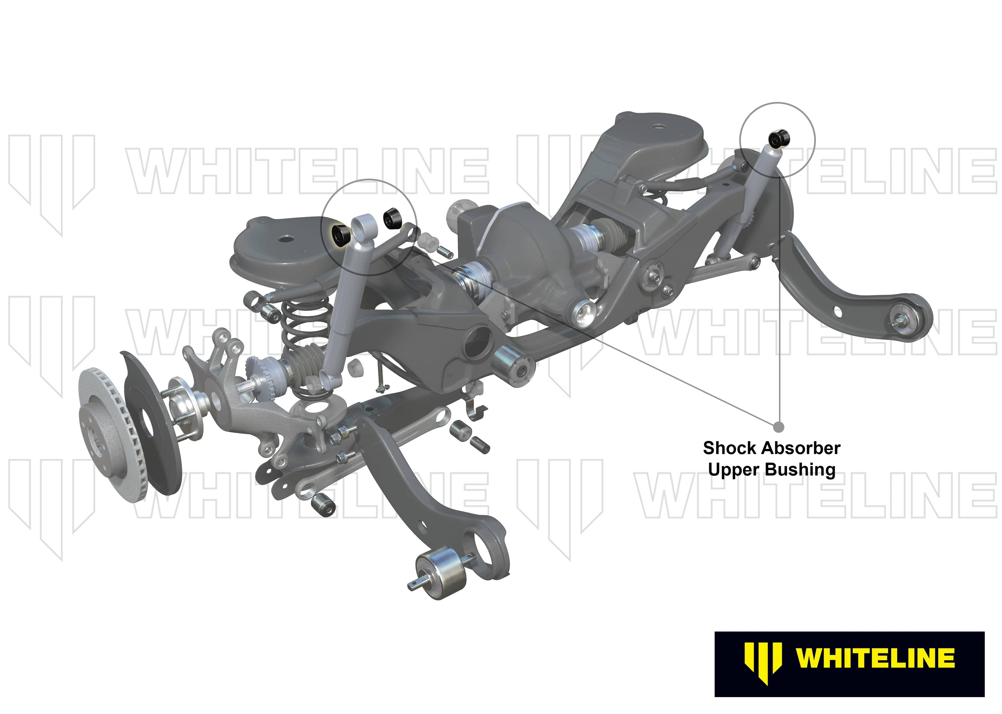 Whiteline 7 x 14 x 20 cm Rear Shock Absorber - Upper Bushing Kit to Suit Ford Falcon/Fairlane BA-BF, Territory SX, SY and FPV SR