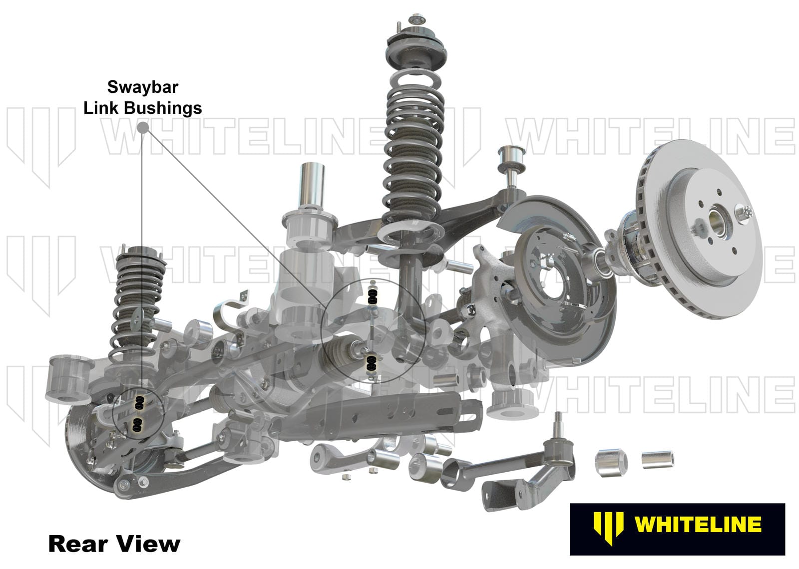 Whiteline 7 x 14 x 20 cm Rear Sway Bar Link - Bushing Kit to Suit Subaru Forester, Impreza, Liberty and Outback SR