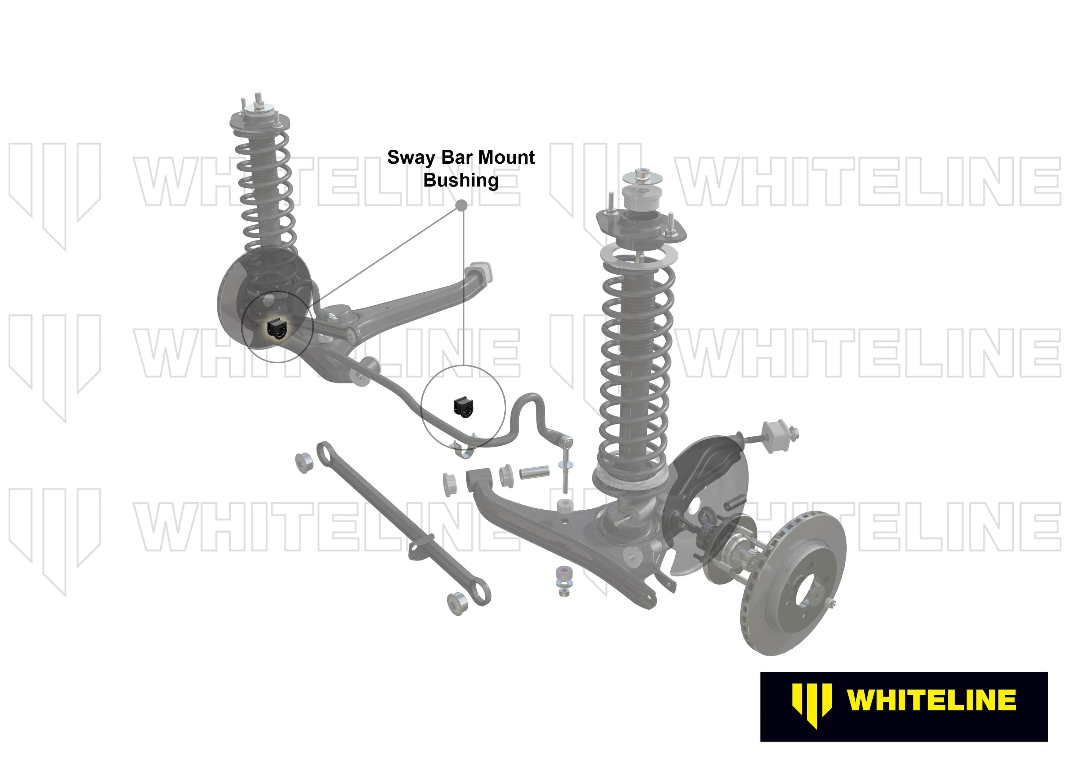 Whiteline 7 x 14 x 20 cm Rear Sway Bar Mount - Bushing Kit 14mm to Suit BMW 3 Series, M3, 5 Series, M5 and Z4, Z4M SR