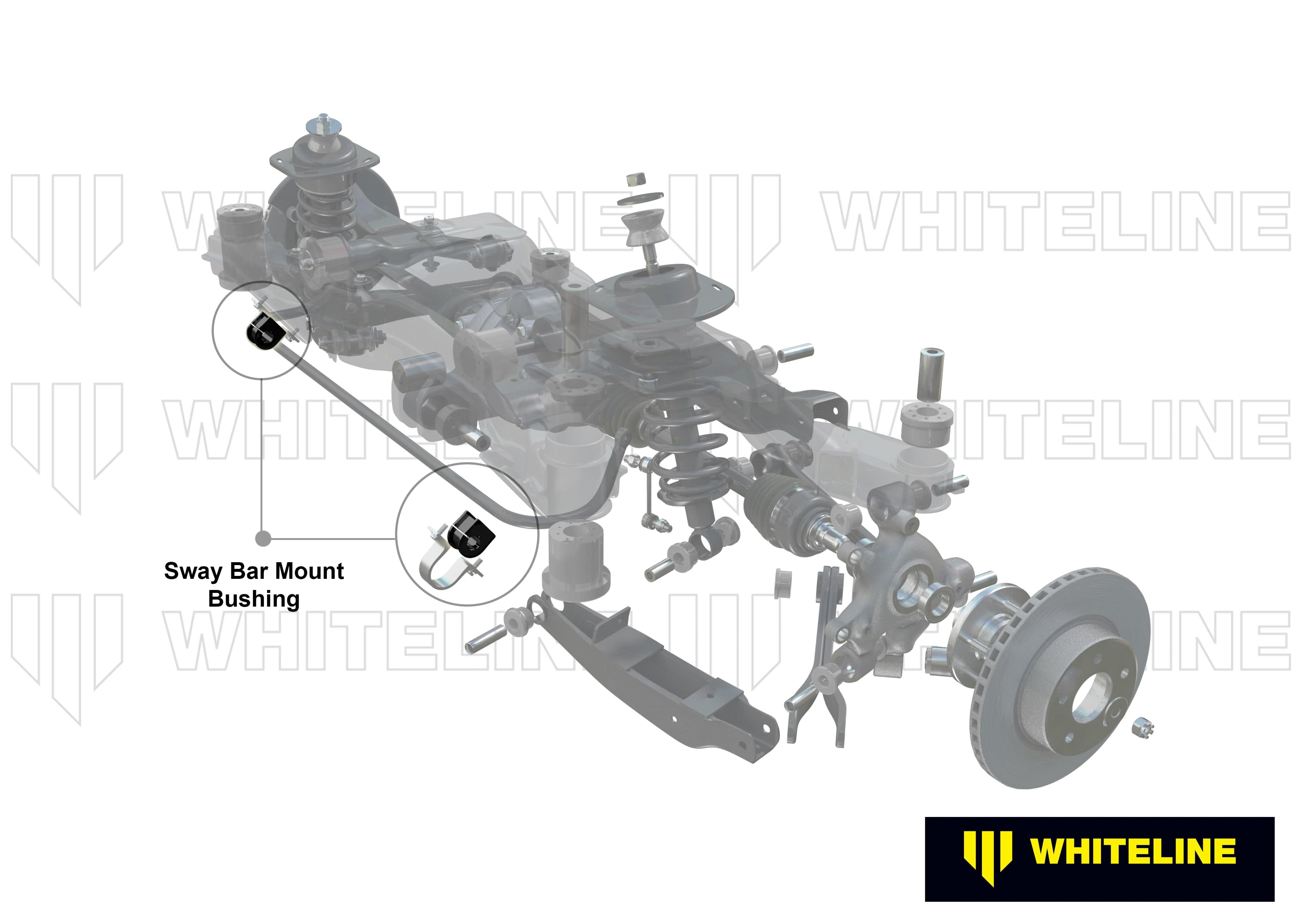 Whiteline 7 x 14 x 20 cm Rear Sway Bar Mount - Bushing Kit 16mm to Suit Audi A4/S4 B5, B6 and RS4 SR