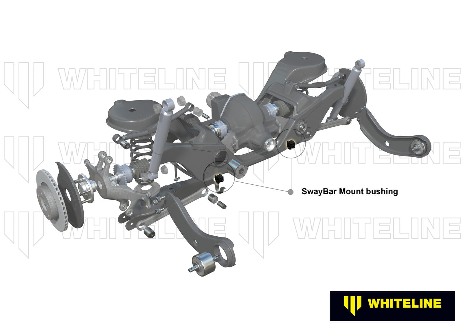 Whiteline 7 x 14 x 20 cm Rear Sway Bar Mount - Bushing Kit 19mm to Suit Ford Falcon/Fairlane BA-FGX and FPV SR