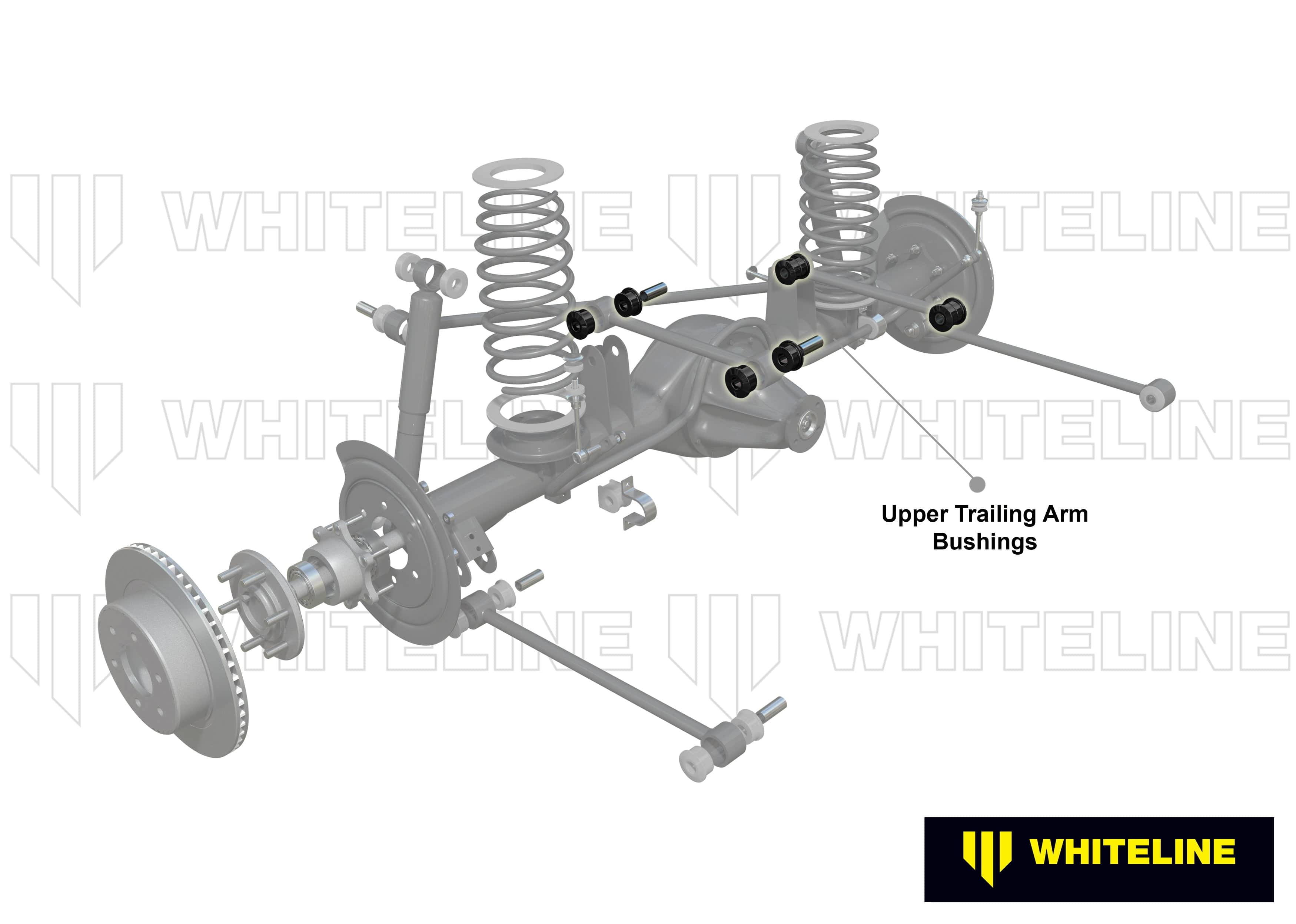 Whiteline 7 x 14 x 20 cm Rear Trailing Arm - Bushing Kit to Suit Mazda 1200, 1300 RX-2 and RX-5 SR