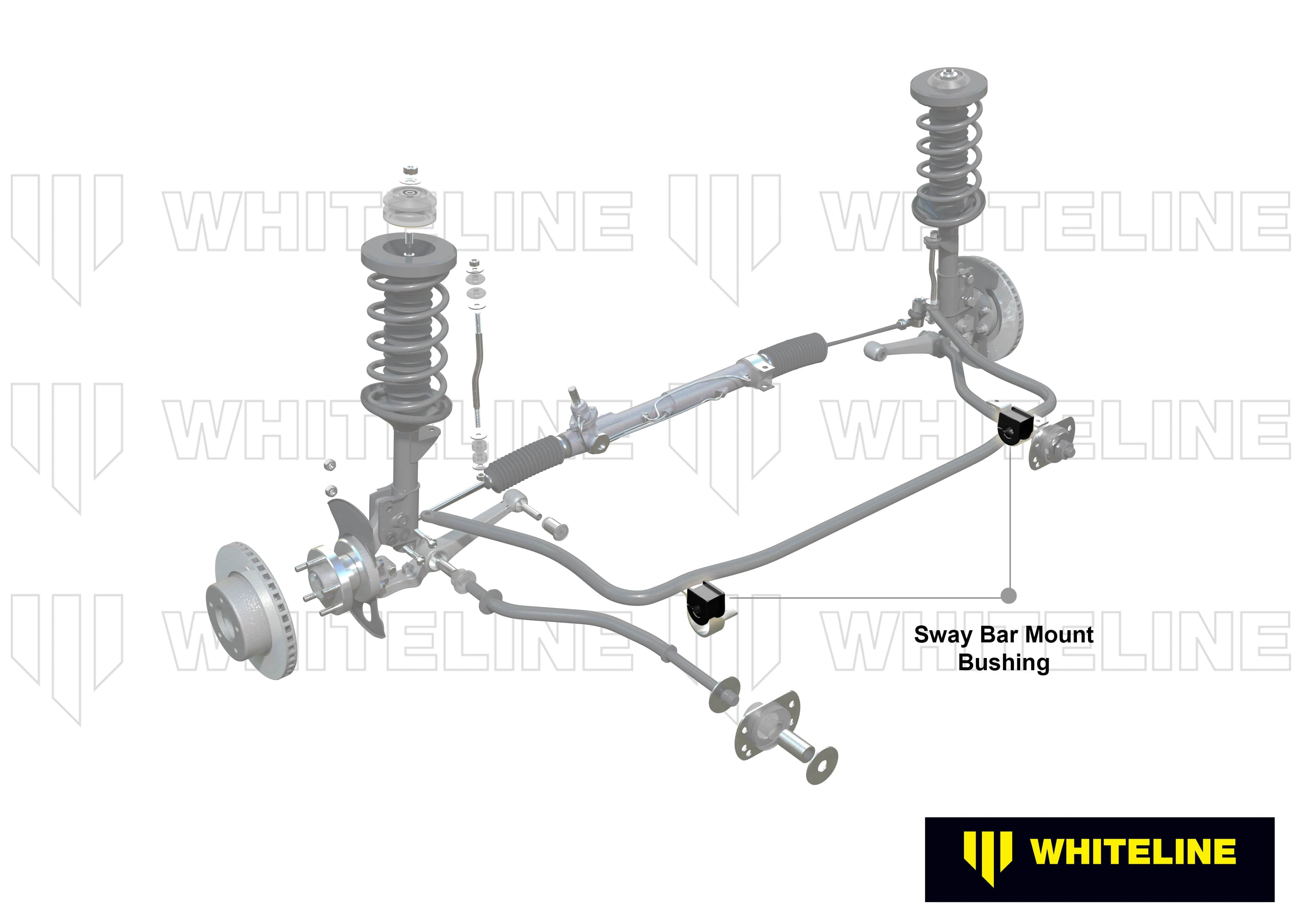 Whiteline 7 x 14 x 20 cm / Suits bushing with flanges Front Sway Bar Mount - Bushing Kit 22mm to Suit Subaru Brumby and Leone SR