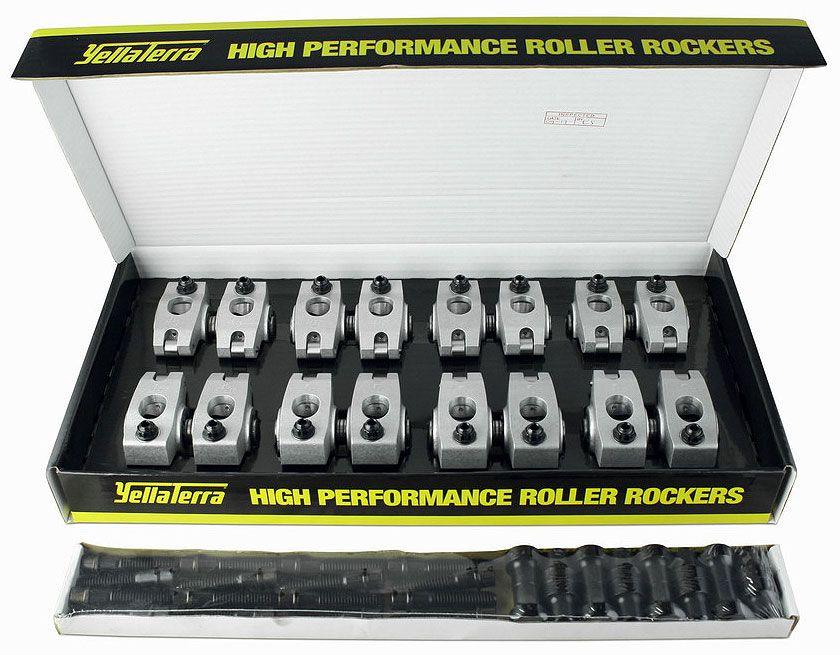 YT Suit S/B Chev with AFR 245 Eliminator Heads Yella Terra Platinum Shaft Roller Rocker Set 1.55 / 1.65 Ratio YT6710 SR
