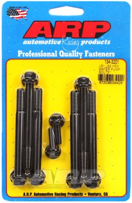 ARP fasteners Water Pump & Thermostat Bolt Kit, Hex Head Black Oxide AR134-3201