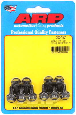 ARP fasteners Timing Cover Bolt Set, Black, 12-Point AR200-1501