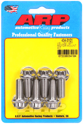 ARP fasteners Motor Mount Bolt Kit, 12-Point Head S/S AR434-3101