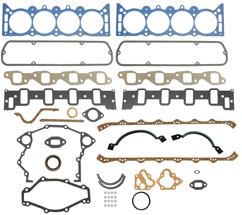 Performance Gaskets Full Engine Gasket Set with Rope Rear Main Seal 5RFS25308PT-EFI