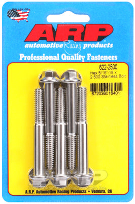 ARP fasteners 5-Pack Bolt Kit, Hex Head S/S AR622-2500