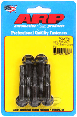 ARP fasteners 5-Pack Bolt Kit, Hex Head Black Oxide AR651-1750