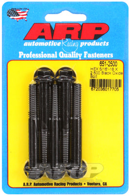 ARP fasteners 5-Pack Bolt Kit, Hex Head Black Oxide AR651-2500