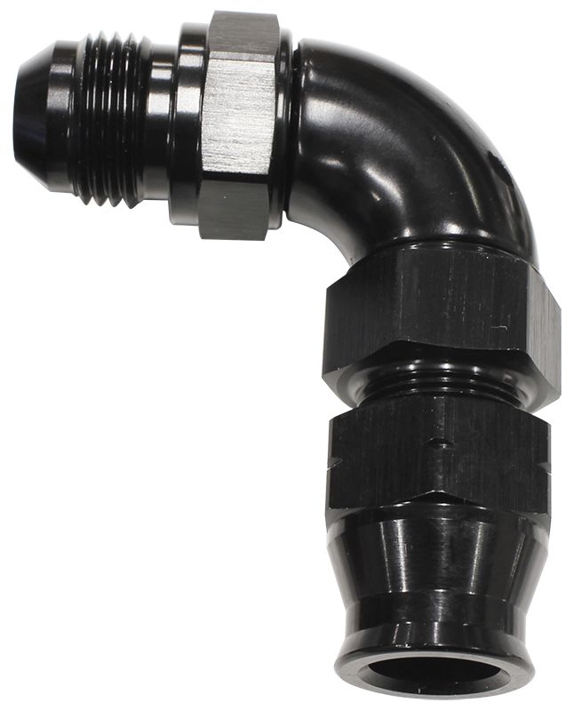 Aeroflow 90° Tube to Male AN Adapter 3/8"to -6AN AF137-06BLK