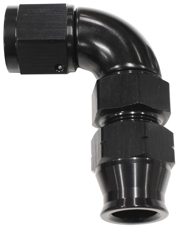 Aeroflow 90° Tube to Female AN Adapter 3/8"to -6AN AF139-06BLK