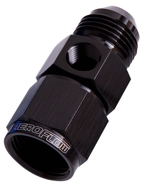 Aeroflow Straight -3AN Female to Male with 1/8" Port AF140-03BLK