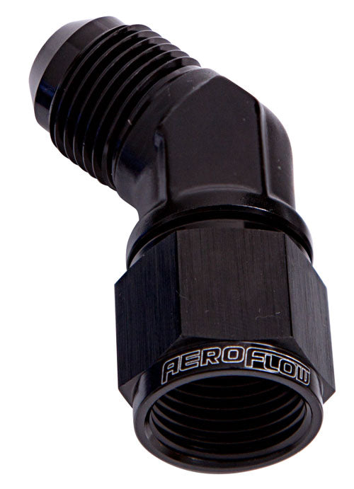 Aeroflow 45° Female/Male Flare Swivel -4AN AF142-04BLK