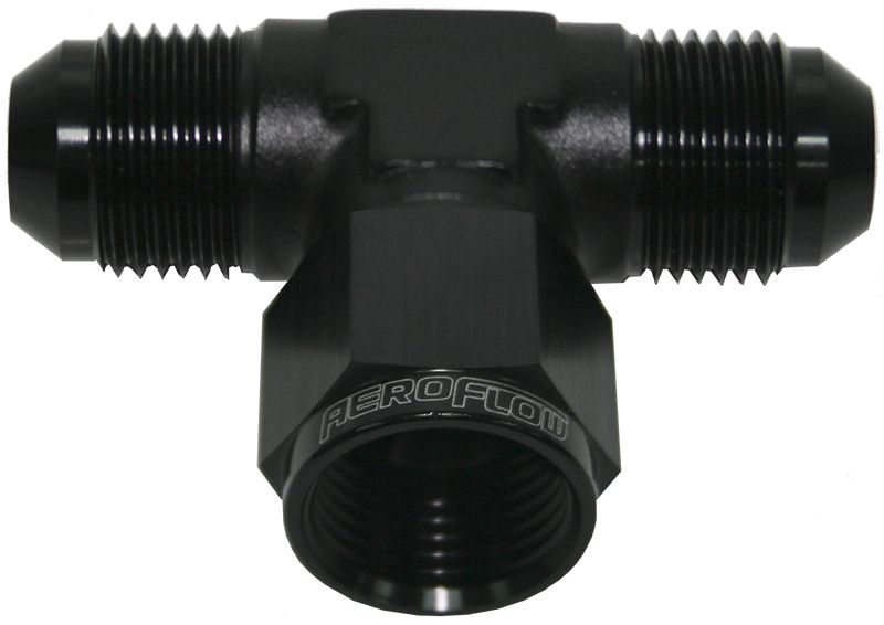 Aeroflow AN Tee Female Swivel On Side -3AN AF144-03BLK