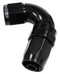 Aeroflow 150 Series Taper One-Piece Full Flow Swivel 120° Hose End -12AN AF154-12BLK