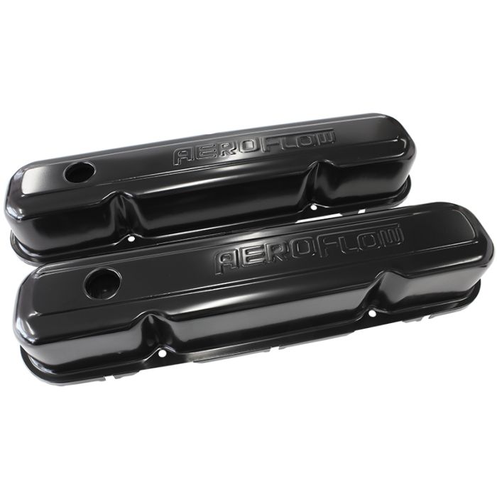 Black Steel Valve Covers
Suit SB Chrysler 318-340-360 With Aeroflow Logo