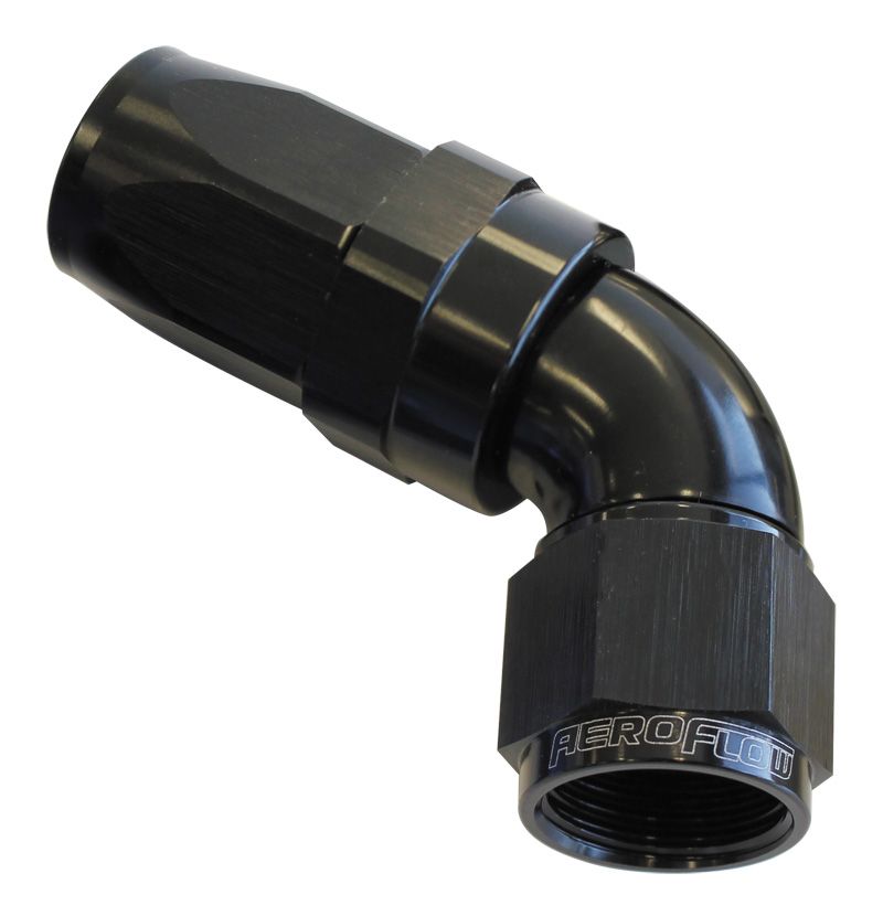 Aeroflow 150 Series Taper One-Piece Full Flow Swivel 60° Hose End -12AN AF198-12BLK