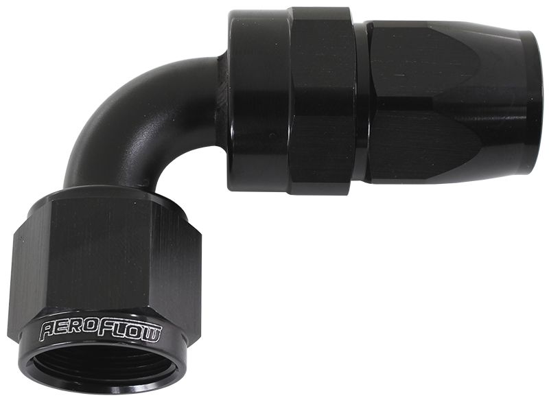 Aeroflow 200 Series PTFE 90° Hose End -3AN AF203-03DBLK