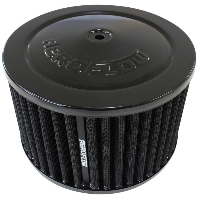 6-3/8" x 4" Air Filter Assembly, Black 
5-1/8" Neck, Cotton Element