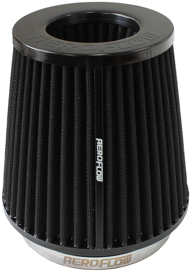 Aeroflow Universal 5" (127mm) Clamp-On Steel Top Inverted Tapered Pod Filter with Black E