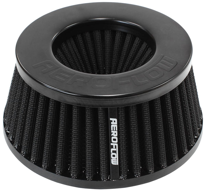 Aeroflow Universal 3" (76mm) Clamp-On Steel Top Inverted Tapered Pod Filter with Black En