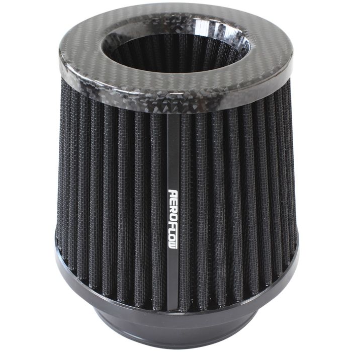 Universal 4" (102mm) Clamp-On Carbon Fibre Inverted Tapered Pod Filter 
5" (127mm) High x 6" (153mm) Base O.D x 5-1/4" (133mm) Top O.D
