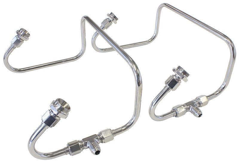 Aeroflow Polished S/S Dual Inlet Fuel Line Kit AF30-2671