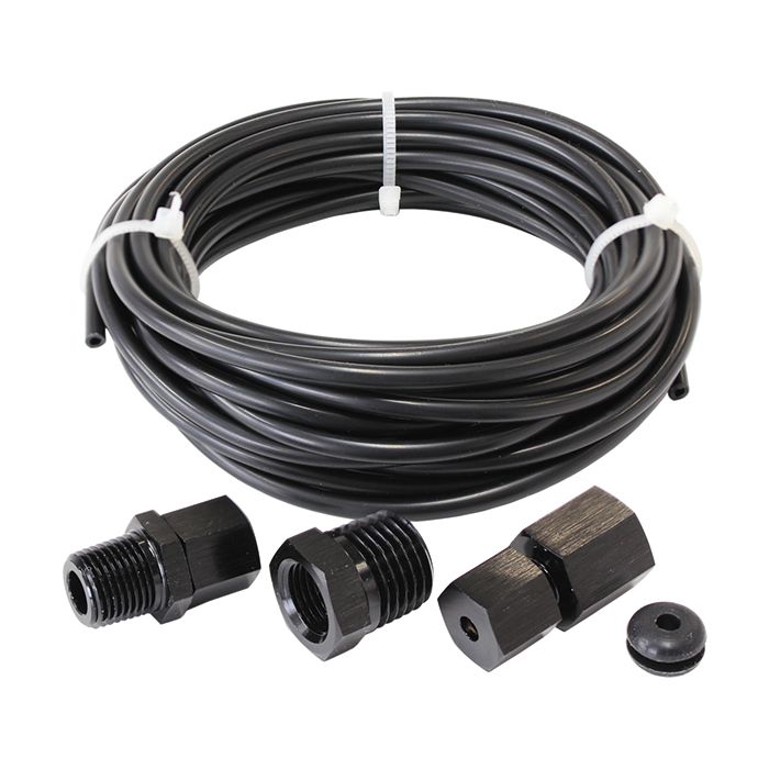 Complete 1/8" Dia. Nylon Tubing Kit 
Black Tubing with Black Fittings & Ferrules, 3.6m long