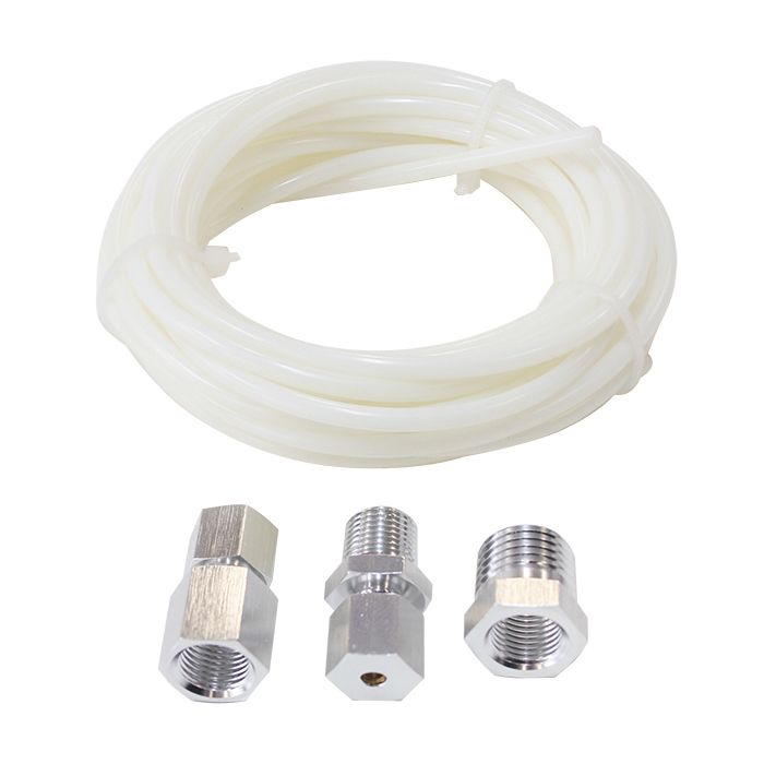 Complete 1/8" Dia. Nylon Tubing Kit 
Clear Tubing with Silver Fittings & Ferrules, 3.6m long