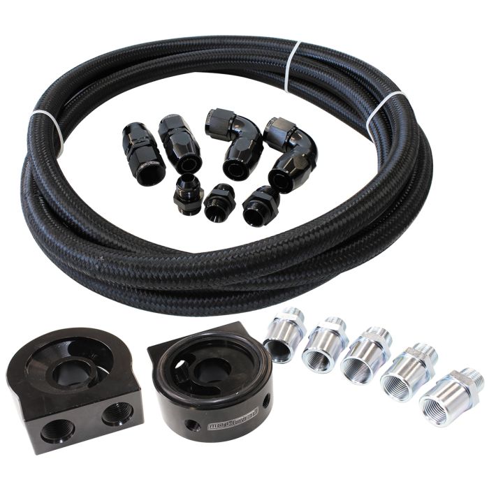 Universal Oil Cooler Line Kit 
 3m Braided Hose, universal oil filter sandwich plate