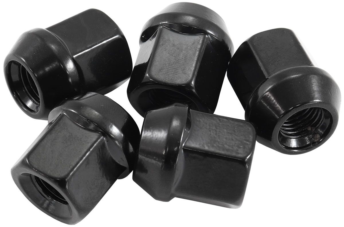 Aeroflow Acorn Short Open Black Wheel Nuts - 7/16-20" AF3011-1000