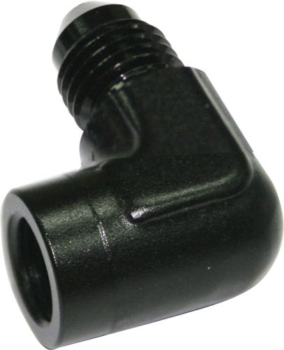 Aeroflow 90° Female NPT to Male AN Adapter 1/8" to -3AN AF373-03BLK