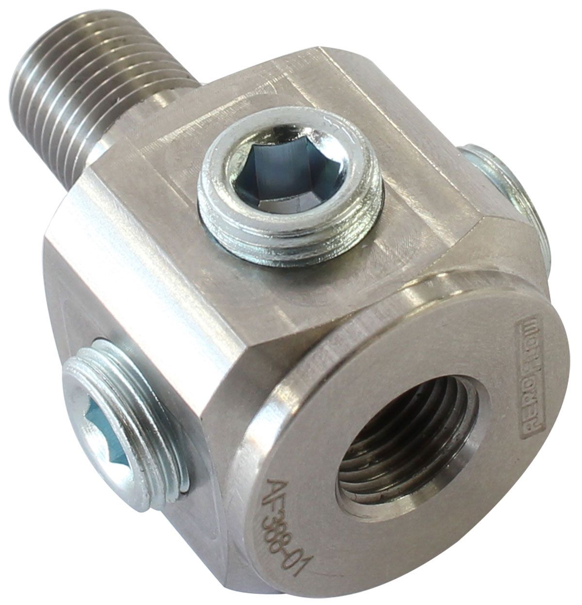 Aeroflow NPT To NPT Block Tee Stainless Steel Adapter AF388-01