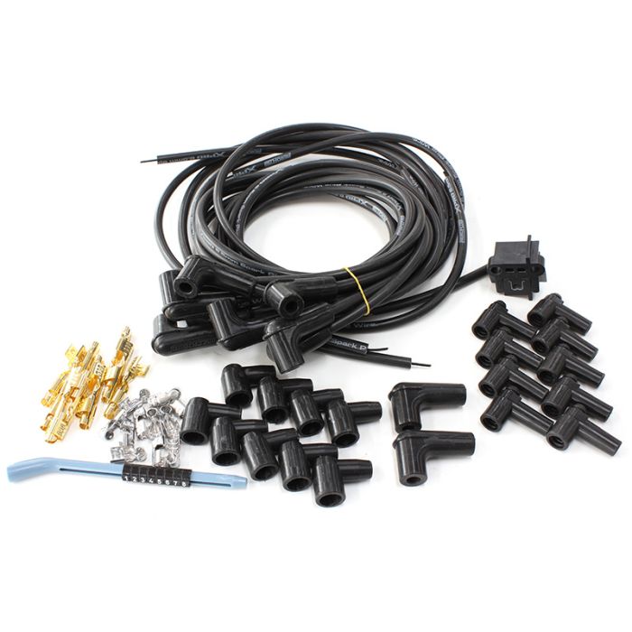 Xpro Universal 8.5mm V8 Ignition Lead Set with 90° Spark Plug Boots - Black 
 Suit Standard & HEI Caps