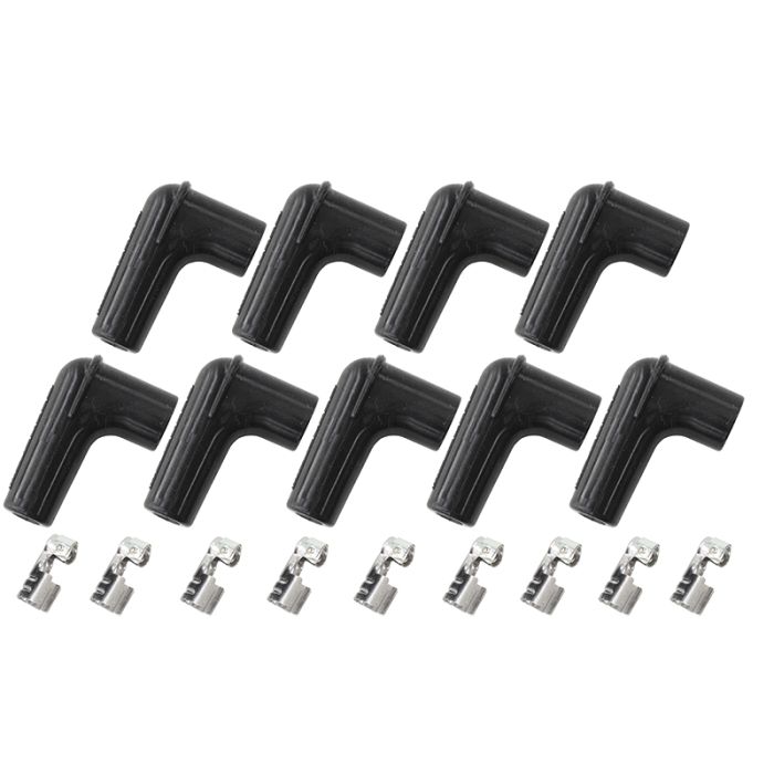 Xpro Silicone 90° Spark Plug Boots & 90° Terminals
 Black, set of 9