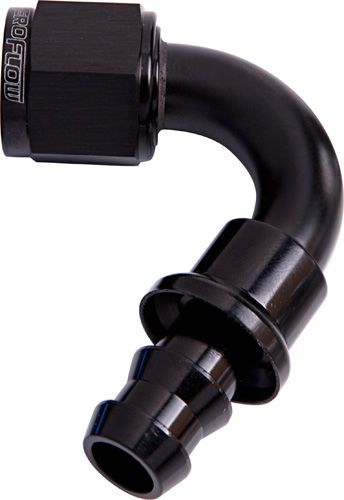 Aeroflow 400 Series Push Lock 120° Hose End -8AN AF404-08BLK