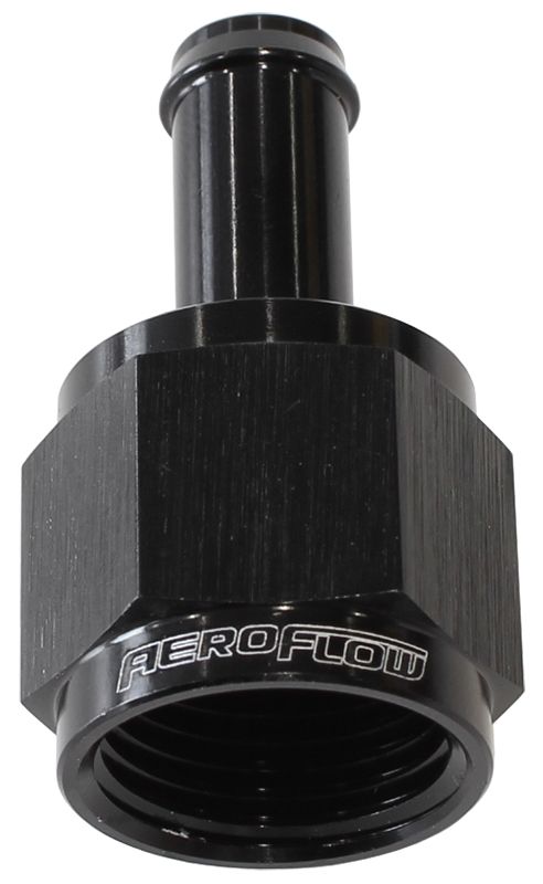 Aeroflow Straight Hose Barb 3/8" to -8AN Female AF411-08-06BLK