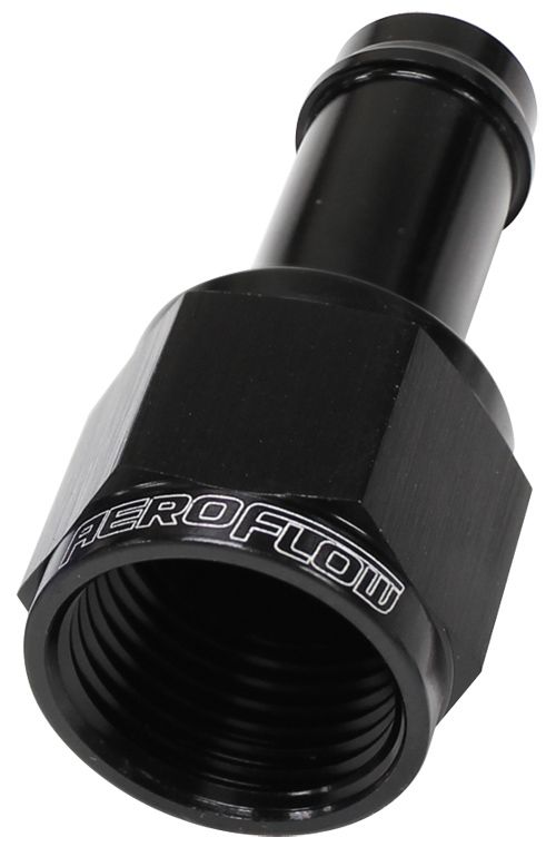 Aeroflow Straight Hose Barb 1/2" to -8AN Female AF411-08BLK