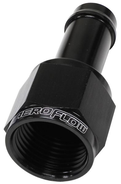 Aeroflow Straight -16AN Female to 1" (25mm) Male Barb Hose Fitting AF411-16BLK