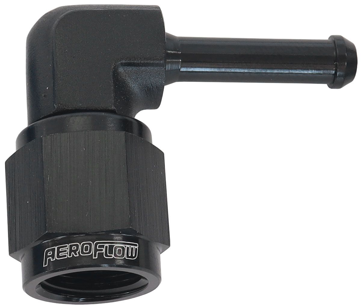 Aeroflow 90° Hose Barb 3/16" to -4AN AF413-04BLK