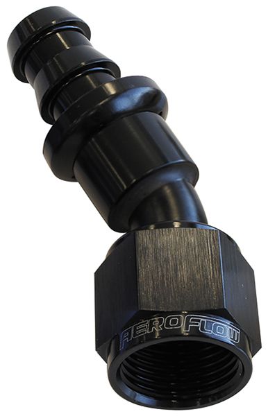 Aeroflow 400 Series Push Lock 30° Hose End -4AN AF417-04BLK