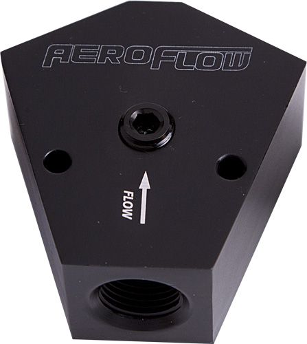 Aeroflow Billet Y-Block with 1/8" NPT Port AF451-12BLK