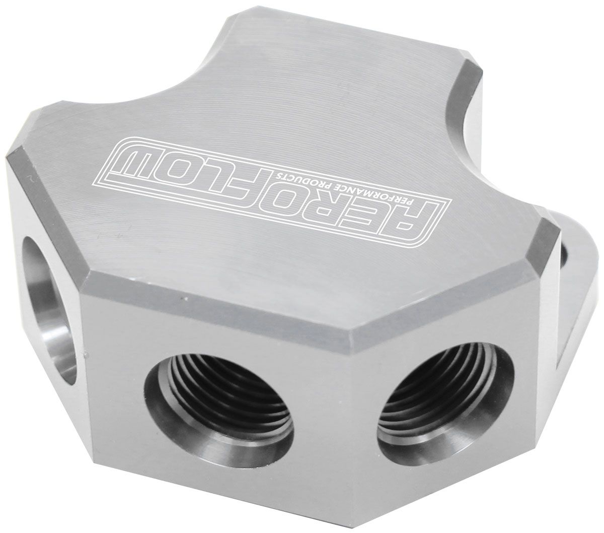 Aeroflow Billet 4 Port ORB Y-Block AF454-10-08S