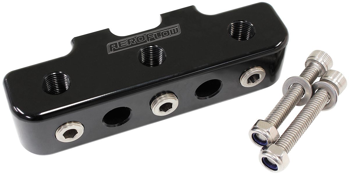 Aeroflow Pressure Sensor Block - Black AF456-03BLK